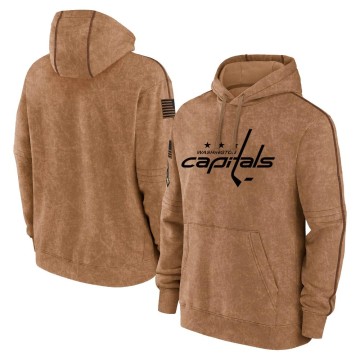 Men's Washington Capitals 2023 Salute to Service Club Pullover Hoodie - Brown