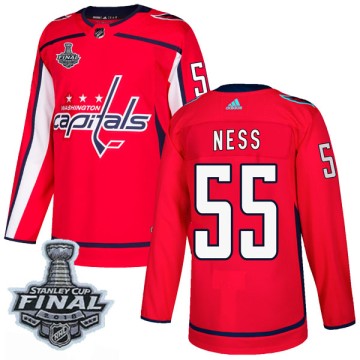 Authentic Adidas Men's Aaron Ness Washington Capitals Home 2018 Stanley Cup Final Patch Jersey - Red