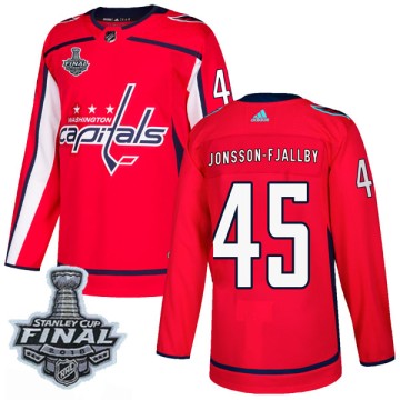 Authentic Adidas Men's Axel Jonsson-Fjallby Washington Capitals Home 2018 Stanley Cup Final Patch Jersey - Red