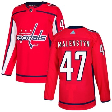 Authentic Adidas Men's Beck Malenstyn Washington Capitals Home Jersey - Red