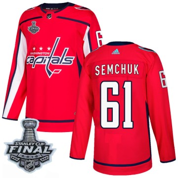 Authentic Adidas Men's Brendan Semchuk Washington Capitals Home 2018 Stanley Cup Final Patch Jersey - Red