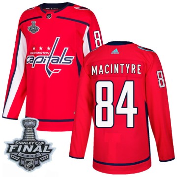 Authentic Adidas Men's Drew MacIntyre Washington Capitals Home 2018 Stanley Cup Final Patch Jersey - Red