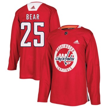 Authentic Adidas Men's Ethan Bear Washington Capitals Practice Jersey - Red