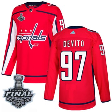 Authentic Adidas Men's Jimmy Devito Washington Capitals Home 2018 Stanley Cup Final Patch Jersey - Red