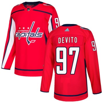 Authentic Adidas Men's Jimmy Devito Washington Capitals Home Jersey - Red