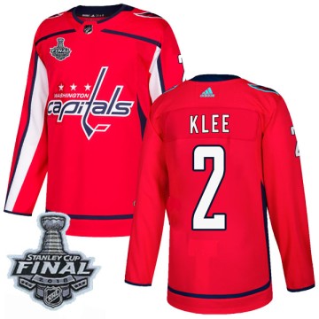 Authentic Adidas Men's Ken Klee Washington Capitals Home 2018 Stanley Cup Final Patch Jersey - Red
