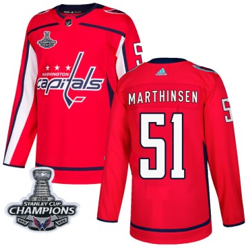 Authentic Adidas Men's Kristian Roykas Marthinsen Washington Capitals Home 2018 Stanley Cup Champions Patch Jersey - Red