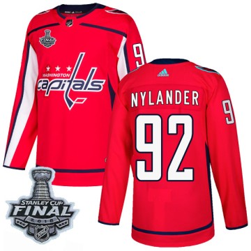 Authentic Adidas Men's Michael Nylander Washington Capitals Home 2018 Stanley Cup Final Patch Jersey - Red