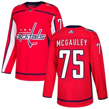 Authentic Adidas Men's Tim McGauley Washington Capitals Home Jersey - Red