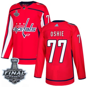 Authentic Adidas Men's T.J. Oshie Washington Capitals Home 2018 Stanley Cup Final Patch Jersey - Red