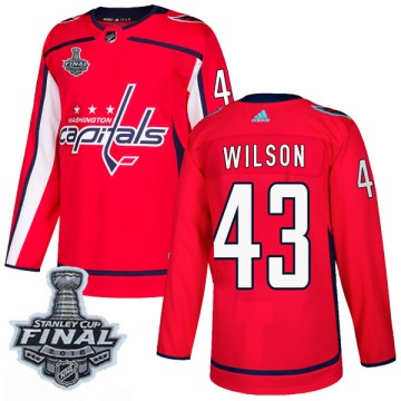 Authentic Adidas Men's Tom Wilson Washington Capitals Home 2018 Stanley Cup Final Patch Jersey - Red
