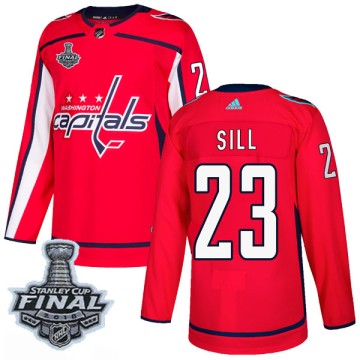 Authentic Adidas Men's Zach Sill Washington Capitals Home 2018 Stanley Cup Final Patch Jersey - Red
