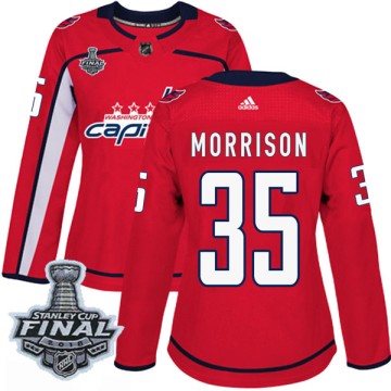 Authentic Adidas Women's Adam Morrison Washington Capitals Home 2018 Stanley Cup Final Patch Jersey - Red