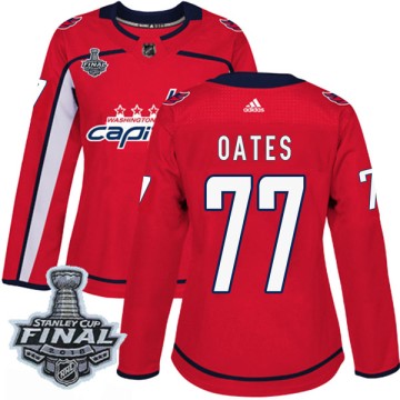 Authentic Adidas Women's Adam Oates Washington Capitals Home 2018 Stanley Cup Final Patch Jersey - Red