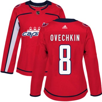 Authentic Adidas Women's Alex Ovechkin Washington Capitals Home Jersey - Red
