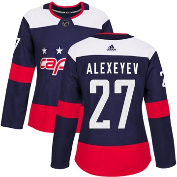 Authentic Adidas Women's Alexander Alexeyev Washington Capitals 2018 Stadium Series Jersey - Navy Blue