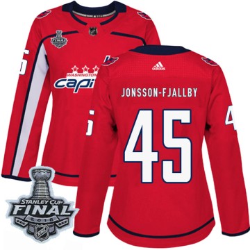 Authentic Adidas Women's Axel Jonsson-Fjallby Washington Capitals Home 2018 Stanley Cup Final Patch Jersey - Red