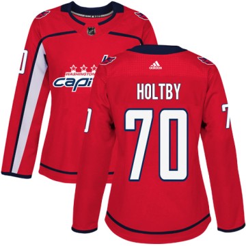 Authentic Adidas Women's Braden Holtby Washington Capitals Home Jersey - Red