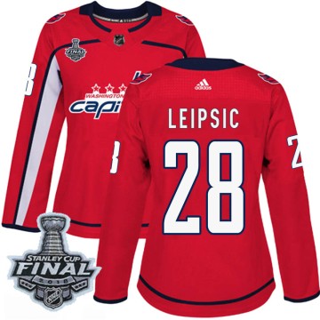 Authentic Adidas Women's Brendan Leipsic Washington Capitals Home 2018 Stanley Cup Final Patch Jersey - Red