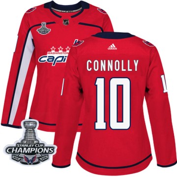 Authentic Adidas Women's Brett Connolly Washington Capitals Home 2018 Stanley Cup Champions Patch Jersey - Red