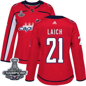Authentic Adidas Women's Brooks Laich Washington Capitals Home 2018 Stanley Cup Champions Patch Jersey - Red