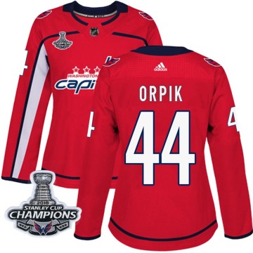 Authentic Adidas Women's Brooks Orpik Washington Capitals Home 2018 Stanley Cup Champions Patch Jersey - Red