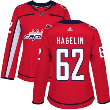 Authentic Adidas Women's Carl Hagelin Washington Capitals Home Jersey - Red