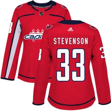 Authentic Adidas Women's Clay Stevenson Washington Capitals Home Jersey - Red