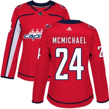 Authentic Adidas Women's Connor McMichael Washington Capitals Home Jersey - Red