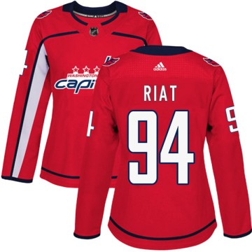 Authentic Adidas Women's Damien Riat Washington Capitals Home Jersey - Red