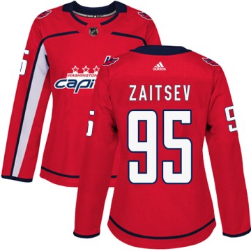 Authentic Adidas Women's Dmitriy Zaitsev Washington Capitals Home Jersey - Red