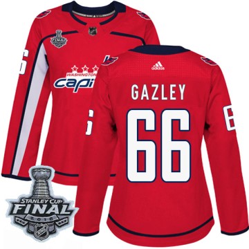 Authentic Adidas Women's Dustin Gazley Washington Capitals Home 2018 Stanley Cup Final Patch Jersey - Red