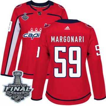 Authentic Adidas Women's Dylan Margonari Washington Capitals Home 2018 Stanley Cup Final Patch Jersey - Red