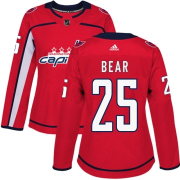 Authentic Adidas Women's Ethan Bear Washington Capitals Home Jersey - Red