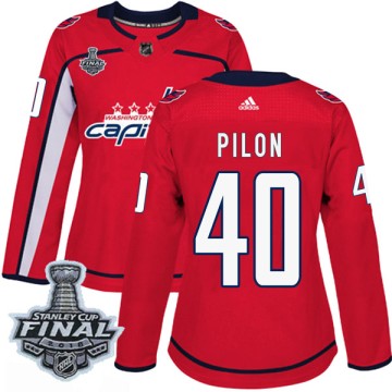 Authentic Adidas Women's Garrett Pilon Washington Capitals Home 2018 Stanley Cup Final Patch Jersey - Red
