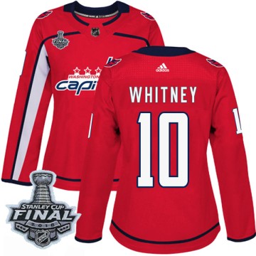 Authentic Adidas Women's Joe Whitney Washington Capitals Home 2018 Stanley Cup Final Patch Jersey - Red