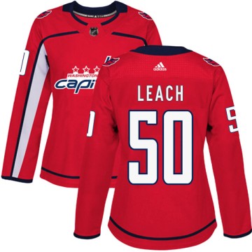 Authentic Adidas Women's Joey Leach Washington Capitals Home Jersey - Red