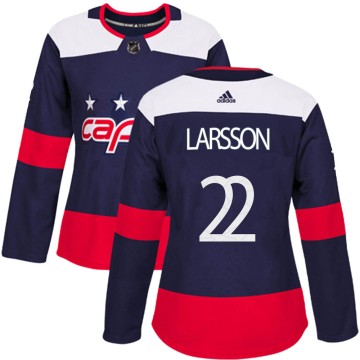 Authentic Adidas Women's Johan Larsson Washington Capitals 2018 Stadium Series Jersey - Navy Blue
