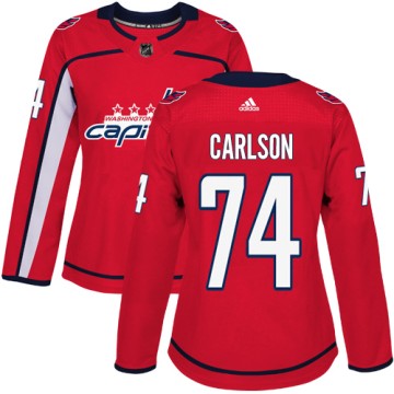 Authentic Adidas Women's John Carlson Washington Capitals Home Jersey - Red