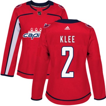 Authentic Adidas Women's Ken Klee Washington Capitals Home Jersey - Red