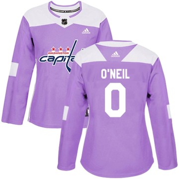 Authentic Adidas Women's Kevin O'Neil Washington Capitals Fights Cancer Practice Jersey - Purple