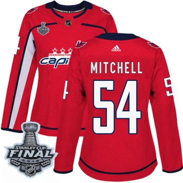 Authentic Adidas Women's Mason Mitchell Washington Capitals Home 2018 Stanley Cup Final Patch Jersey - Red