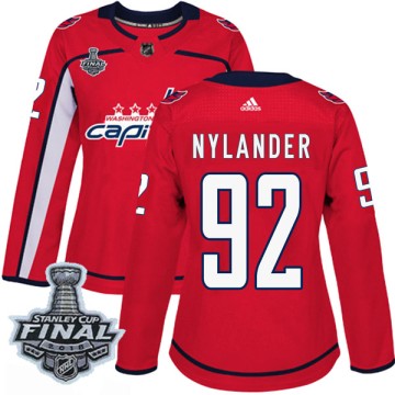Authentic Adidas Women's Michael Nylander Washington Capitals Home 2018 Stanley Cup Final Patch Jersey - Red