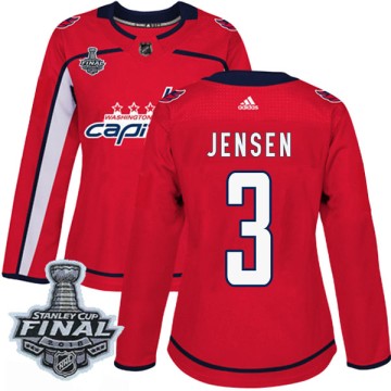 Authentic Adidas Women's Nick Jensen Washington Capitals Home 2018 Stanley Cup Final Patch Jersey - Red