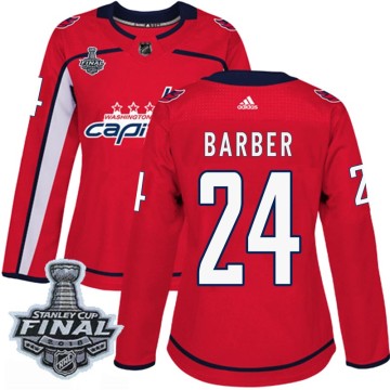 Authentic Adidas Women's Riley Barber Washington Capitals Home 2018 Stanley Cup Final Patch Jersey - Red