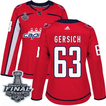 Authentic Adidas Women's Shane Gersich Washington Capitals Home 2018 Stanley Cup Final Patch Jersey - Red