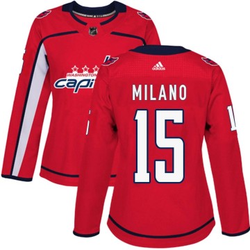 Authentic Adidas Women's Sonny Milano Washington Capitals Home Jersey - Red