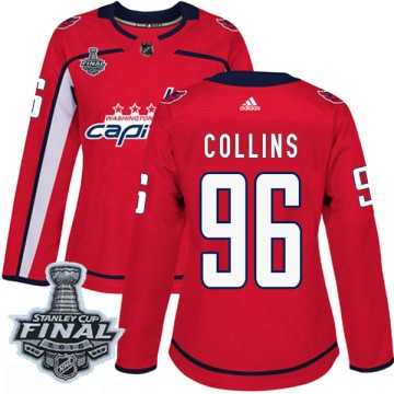 Authentic Adidas Women's Stephen Collins Washington Capitals Home 2018 Stanley Cup Final Patch Jersey - Red