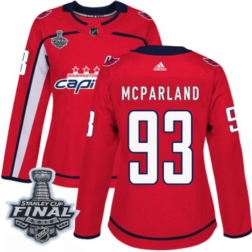 Authentic Adidas Women's Steve McParland Washington Capitals Home 2018 Stanley Cup Final Patch Jersey - Red