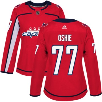 Authentic Adidas Women's T.J. Oshie Washington Capitals Home Jersey - Red